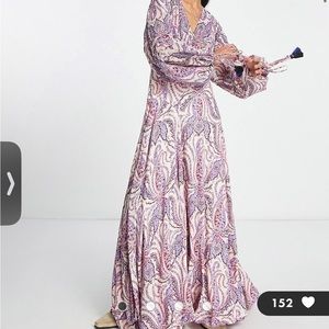 Free People Mirage boho printed maxi dress in pink